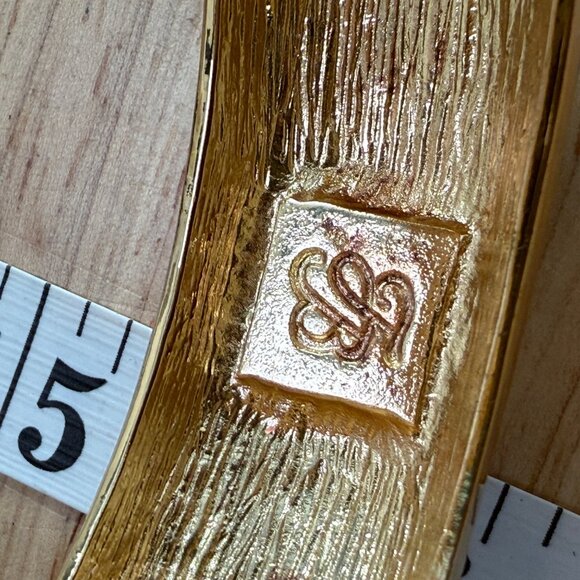 Tommy Bahama Gold-Tone Enamel Floral Hinged Bangle Bracelet Size 7.25 Multicolor - Picture 11 of 11